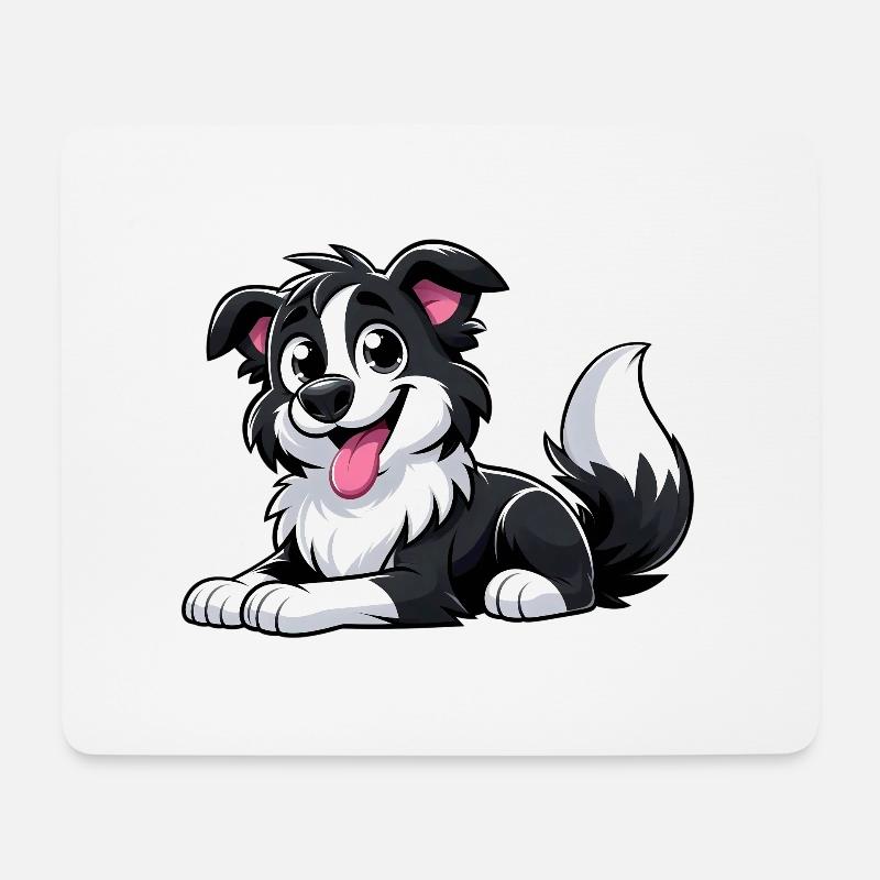 Border Collie 4 - Mousepad (Querformat) - Weiß