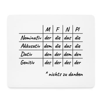 Lustiges Deutsche Grammatik Hilfe Deutsch Lehrer - Mousepad (Querformat) - Weiß - Vorne