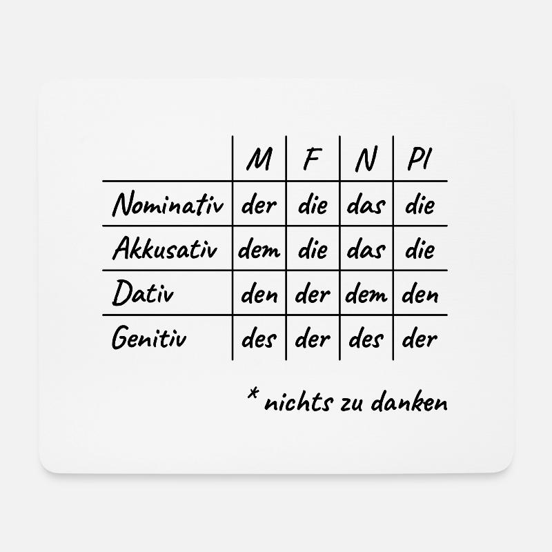 Lustiges Deutsche Grammatik Hilfe Deutsch Lehrer - Mousepad (Querformat) - Weiß