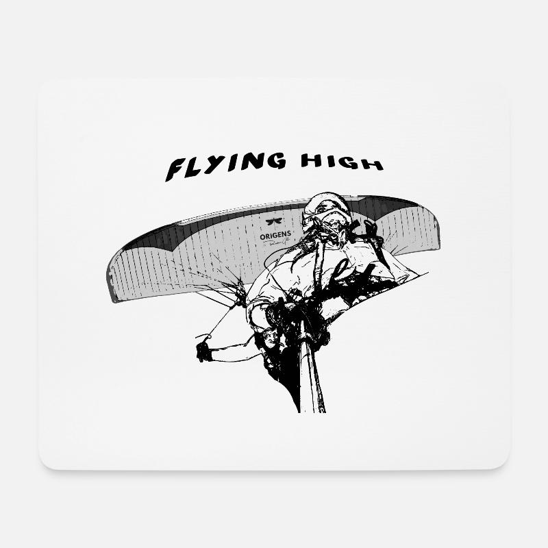 Gleitschirmfliegen hohes Design - Mousepad (Querformat) - Weiß