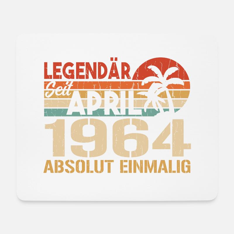 Geboren im April 1964 Lustiger Geburtstag Retro - Mousepad (Querformat) - Weiß