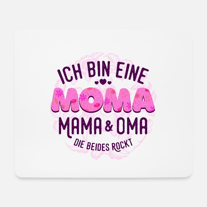 Ich bin eine Moma. Mama und Oma die beides Rockt! - Mousepad (Querformat) - Weiß