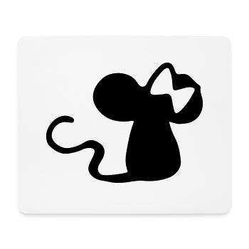 Muis met een strik - muis cadeau idee - muis - Muismatje (landscape) - wit - Voor