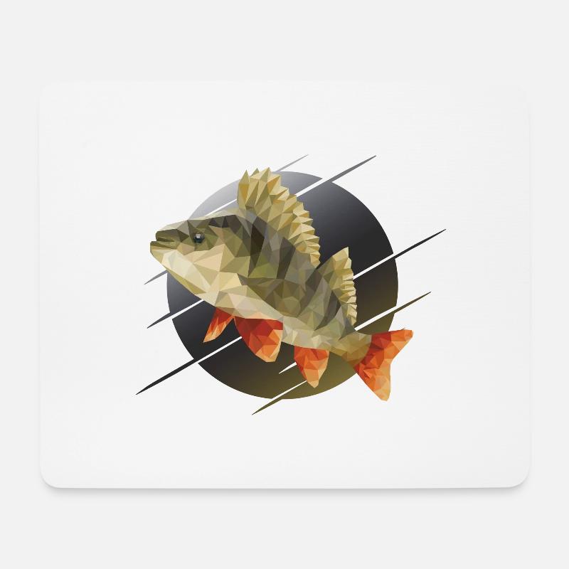 Barsch Angeln - Mousepad (Querformat) - Weiß