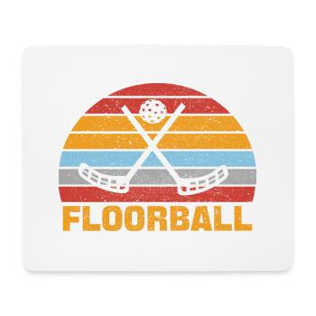 Floorball Unihockey Hockey Hobby Sport Vintage - Tapis de souris (format paysage) - blanc - Devant