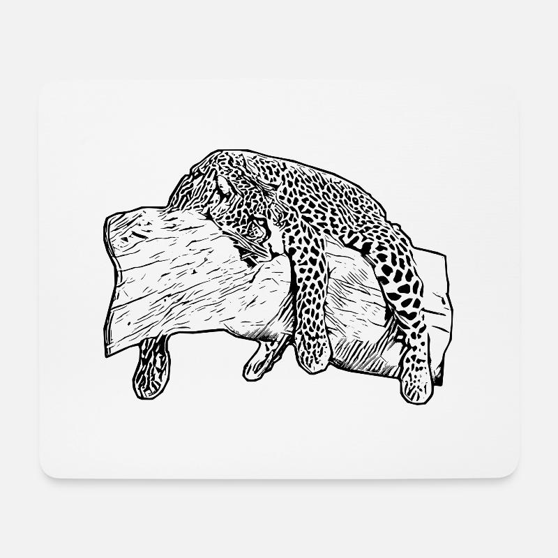 Leopard - Mousepad (Querformat) - Weiß