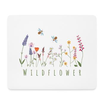 Fleurs sauvages | Prairie fleurie abeilles Apiculteurs animaux - Tapis de souris (format paysage) - blanc - Devant