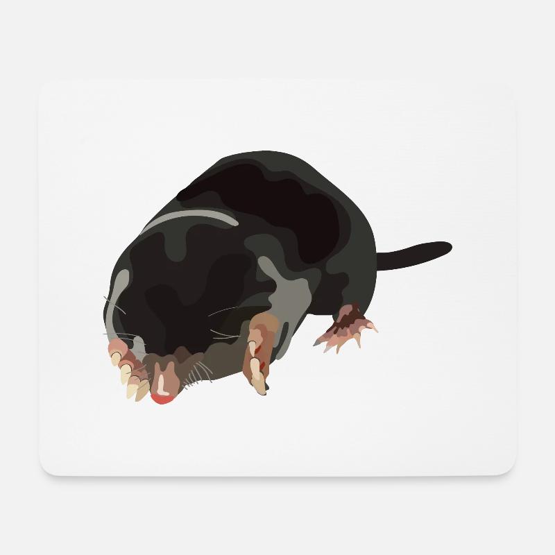 Maulwurf - Mousepad (Querformat) - Weiß