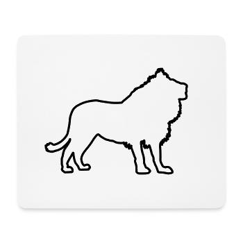 Löwe Silhouette Kontur - Mousepad (Querformat) - Weiß - Vorne