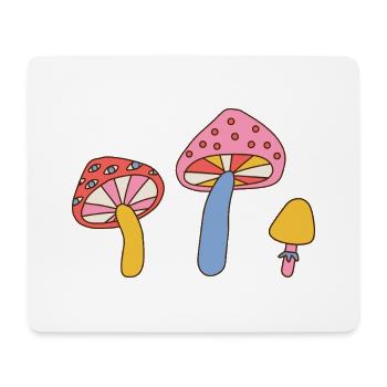 Retro Mushroom Trio – Vintage 70s Design - Mousepad (Querformat) - Weiß - Vorne