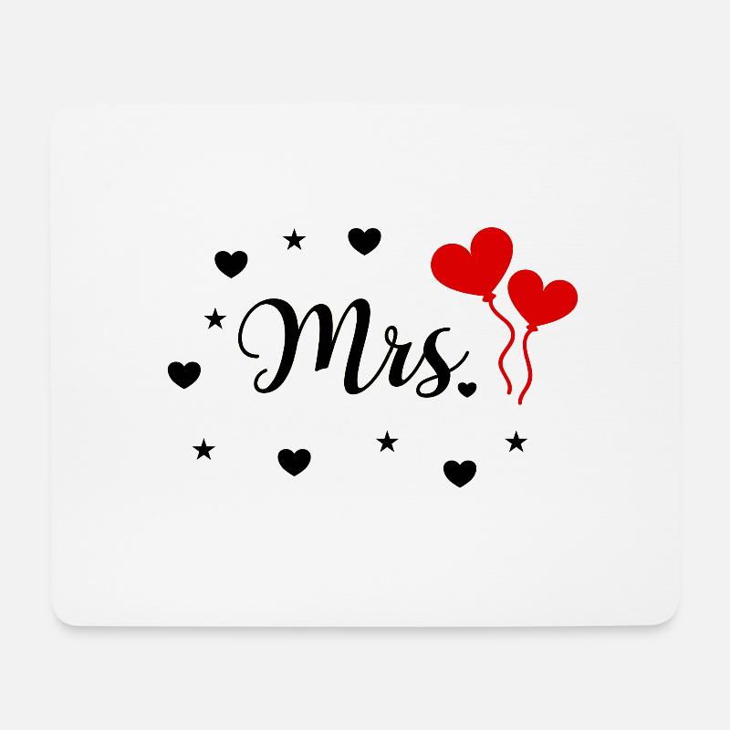 Mr. & Mrs. Just Married Hochzeit Braut Design - Mousepad (Querformat) - Weiß