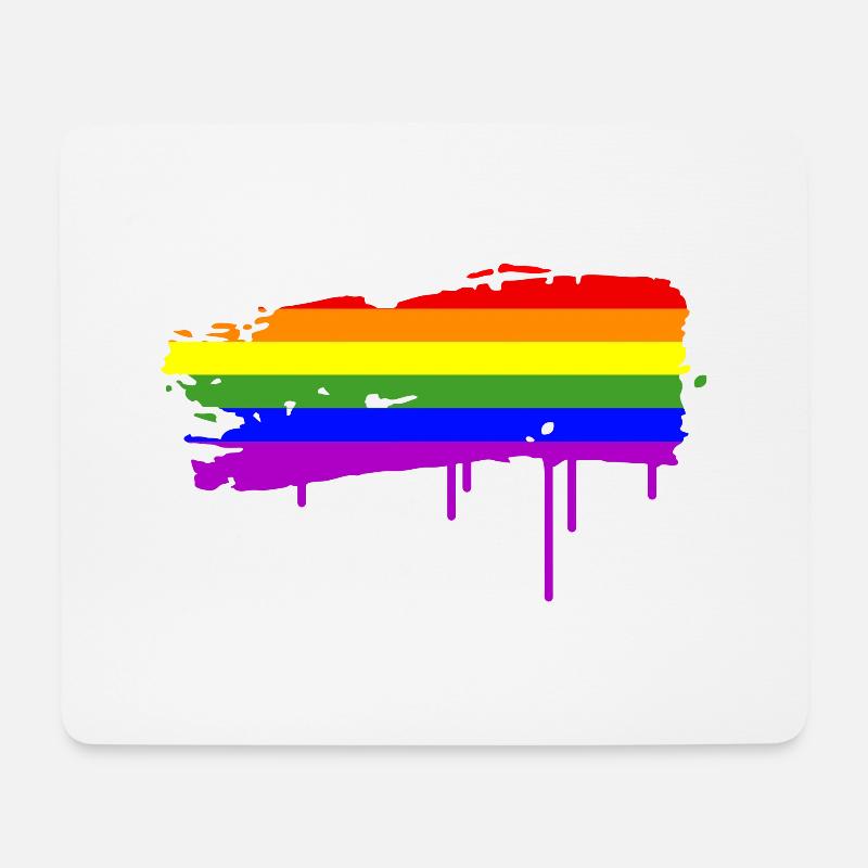 Regenbogenfahne Graffiti - Mousepad (Querformat) - Weiß