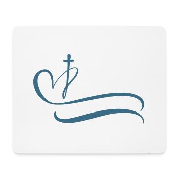 Jesus Heart Cross - Mouse Pad (horizontal) - white - Front