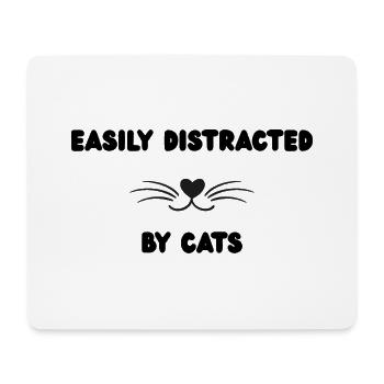 Moustache en cœur Motif Minimal de Chat - Tapis de souris (format paysage) - blanc - Devant