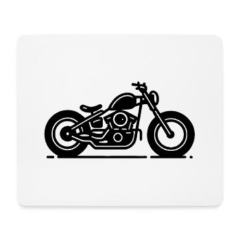Minimalistisches Bobber Motorrad Line Art schwarz - Mousepad (Querformat) - Weiß - Vorne