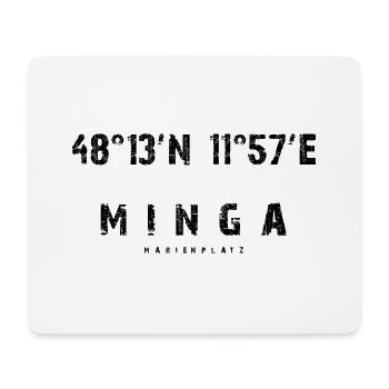 Minga Koordinaten - schwarze Edition - Mousepad (Querformat) - Weiß - Vorne