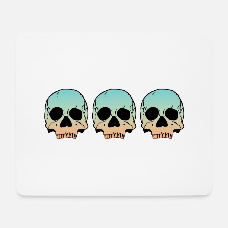 3 Skulls - Mousepad (Querformat) - Weiß