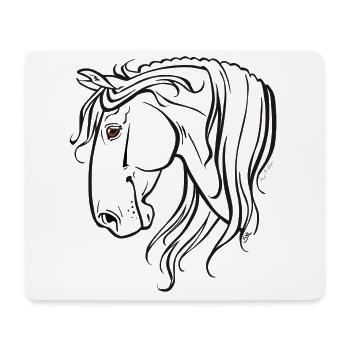 Spanish horse (black) - Mouse Pad (horizontal) - white - Front