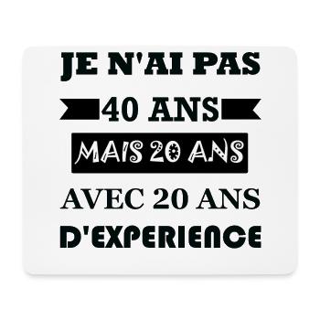 Cadeau anniversaire 40 ans - Tapis de souris (format paysage) - blanc - Devant