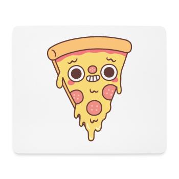 Lustige Pizza mit grinsendem Lächeln - Mousepad (Querformat) - Weiß - Vorne