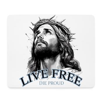 JÉSUS AVEC COURONNE D’ÉPINES VIT LIBRE LES ORGUEILLEUX - Tapis de souris (format paysage) - blanc - Devant