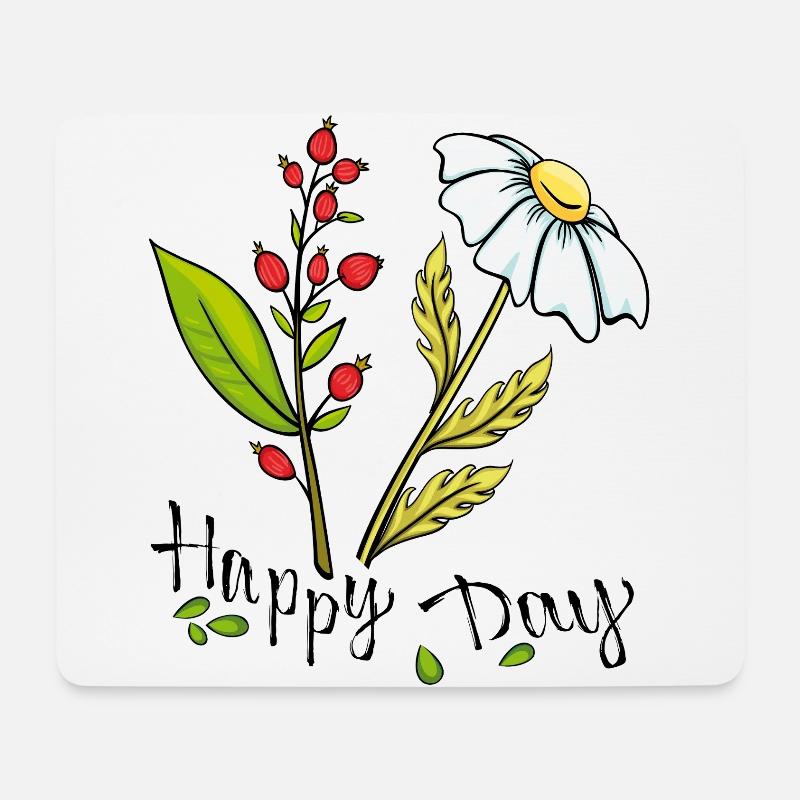 happy day Garten - Mousepad (Querformat) - Weiß