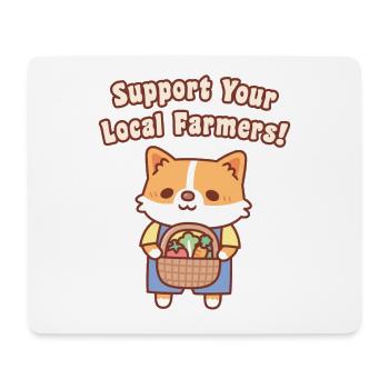 Cute Corgi Vegetables Support Your Local Farmers - Mouse Pad (horizontal) - white - Front