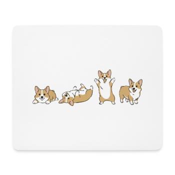 Corgi Parade Chiens Joyeux - Tapis de souris (format paysage) - blanc - Devant