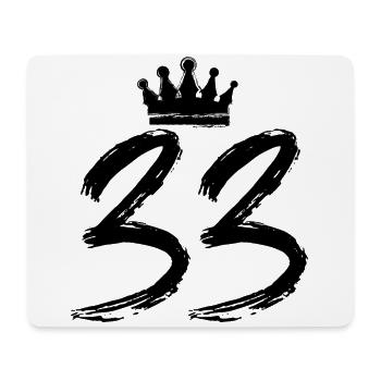 33 Zahl Krone - Mousepad (Querformat) - Weiß - Vorne