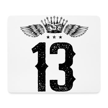 13 Number crown - Mouse Pad (horizontal) - white - Front