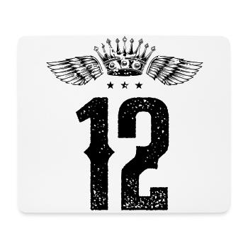 12 Zahl Krone - Mousepad (Querformat) - Weiß - Vorne