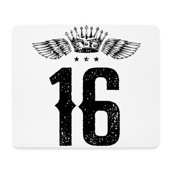 16 Zahl Krone - Mousepad (Querformat) - Weiß - Vorne