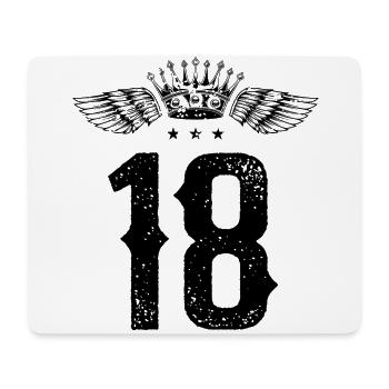 18 Zahl Krone - Mousepad (Querformat) - Weiß - Vorne