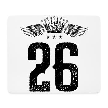 26 Zahl Krone - Mousepad (Querformat) - Weiß - Vorne