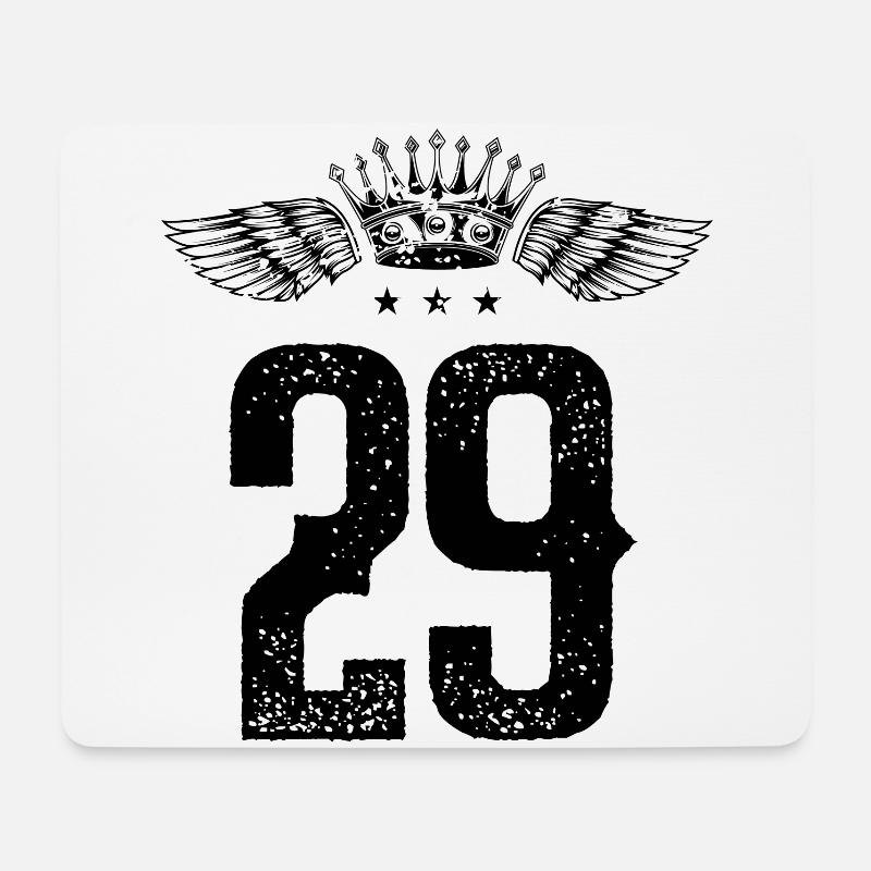 29 Zahl Krone - Mousepad (Querformat) - Weiß