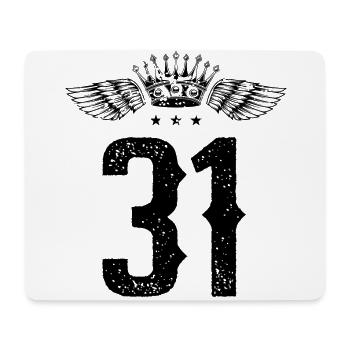 31 Number crown - Mouse Pad (horizontal) - white - Front