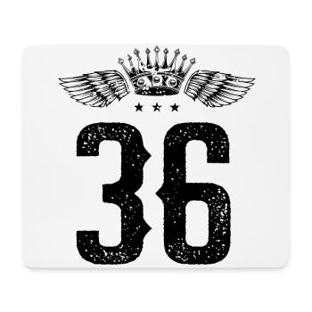 36 Number crown - Mouse Pad (horizontal) - white - Front