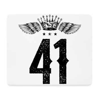 41 Zahl Krone - Mousepad (Querformat) - Weiß - Vorne