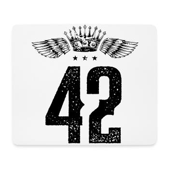 42 Number crown - Mouse Pad (horizontal) - white - Front