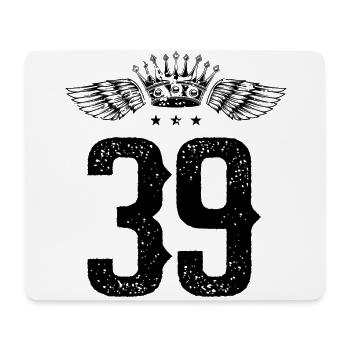 39 Number crown - Mouse Pad (horizontal) - white - Front