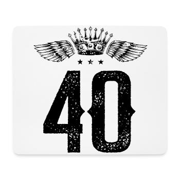 40 Zahl Krone - Mousepad (Querformat) - Weiß - Vorne
