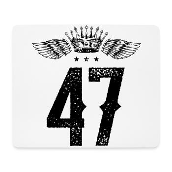 47 Zahl Krone - Mousepad (Querformat) - Weiß - Vorne