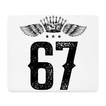 67 Zahl Krone - Mousepad (Querformat) - Weiß - Vorne