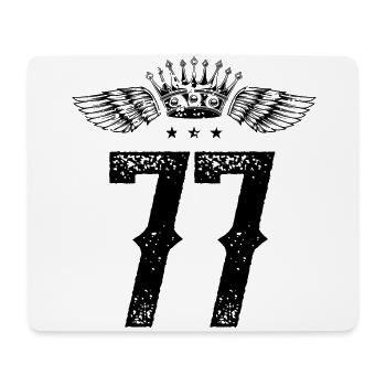 77 Zahl Krone - Mousepad (Querformat) - Weiß - Vorne