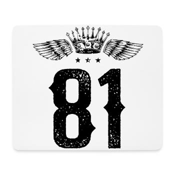 81 Number crown - Mouse Pad (horizontal) - white - Front