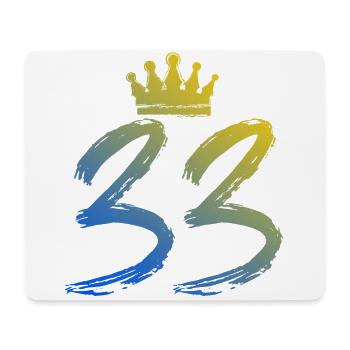 33 Zahl Krone - Mousepad (Querformat) - Weiß - Vorne