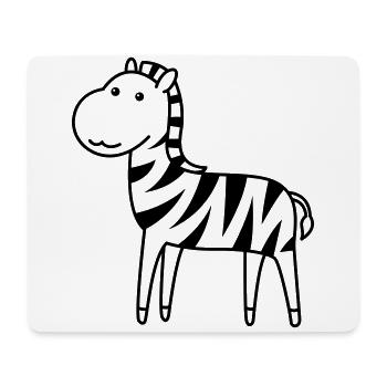 Zebra Comic Animal - Mouse Pad (horizontal) - white - Front