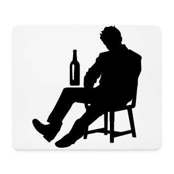 Besoffener Mann Saufen Drunk - Mousepad (Querformat) - Weiß - Vorne