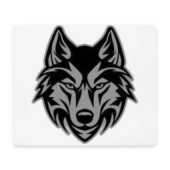 Tête de loup - Tapis de souris (format paysage) - blanc - Devant