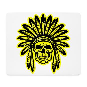 Crâne de chef indien apache - Tapis de souris (format paysage) - blanc - Devant